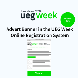 Advert Banner in the UEG Week Online Registration System